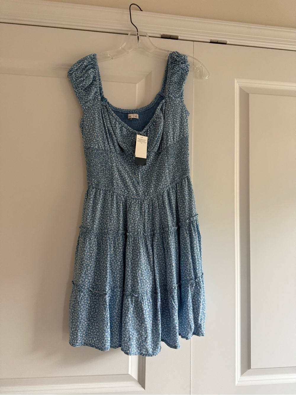 Hollister Blue Floral Tiered Dress
